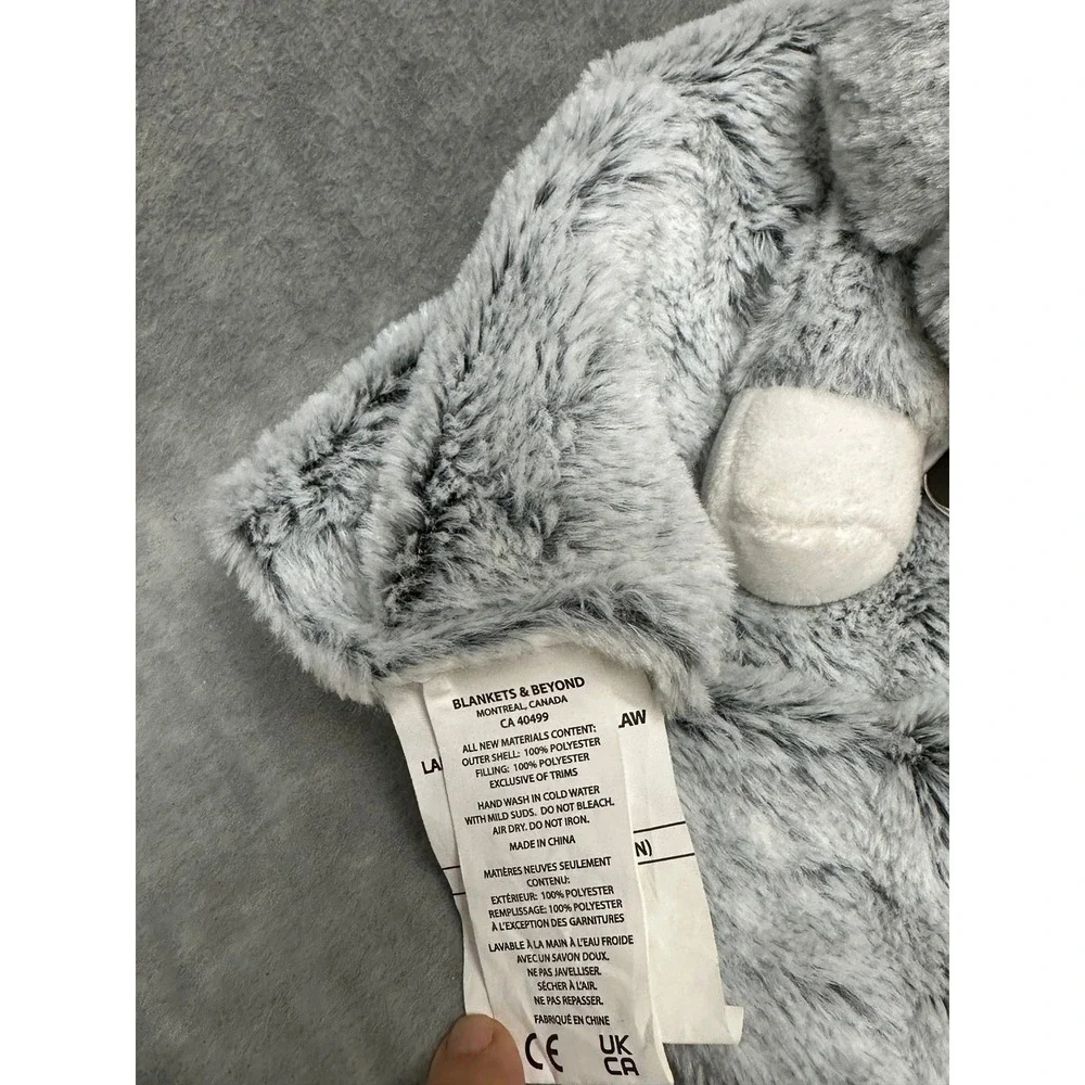 NuNu Blankets & Beyond Elephant Security Blanket Gray Plush Faux‎ Fur Lovey NWT